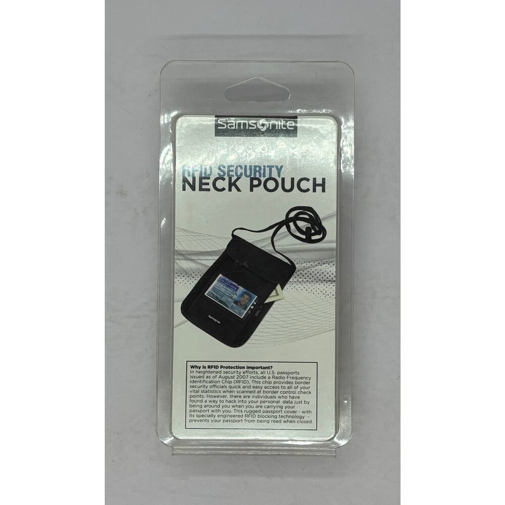 Samsonite RFID Security Neck Pouch 91157-1041 Travel Wallet Holder New Sealed
